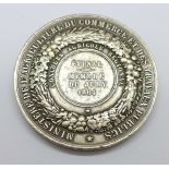 A silver Napoleon III medallion, 65g, 5cm