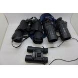 A pair of military binoculars, 7x42 L12A1 with infra-red sight, a pair of Pathescope de Luxe 16x50