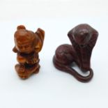 Two modern Japanese netsuke