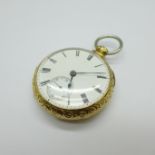 A silver gilt pocket watch, Stocker, 35 Wigmore St., London, fusee movement