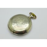An 800 silver Mozart Watch Company pocket watch, a/f