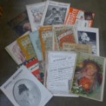 A collection of ephemera, including 19th Century publicatinos, 'The Queen' Christmas Number,