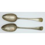 A pair of George III silver spoons by William Seaman, London 1801, 125.8g