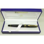 A Waterman fountain pen, cased