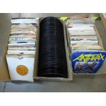 A collection of 45rpm vinyl singles including The Beatles, reggae, 1950's onwards