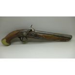 A converted military flintlock pistol, c1800