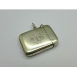 A silver vesta case, Birmingham 1918