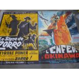 Film posters (foreign); Tobruk, (large), and The Legend of Zorro, Tyrone Power