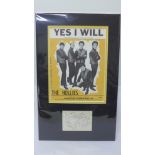 Pop music autographs; Hollies signed display