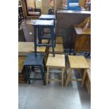 Eight beech stools