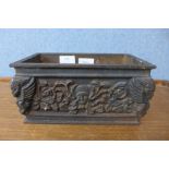 A Victorian cast iron rectangular planter