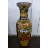 An oriental style porcelain vase, 60cms h