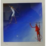 A signed Sarah Jane Szikora limited edition print, Don't Bring Me Down, no. 307/495, framed