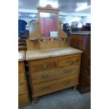 A Victorian pine dressing chest