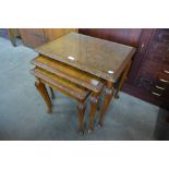 A burr walnut nest of tables