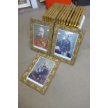 Eighteen prints of Monarchs, all framed