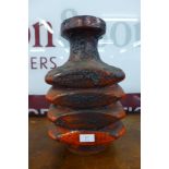 A West German red glazed porcelain lava vase