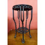 A 19th Century Chinese rosewood jardiniere stand, 51cms h, 30cms d