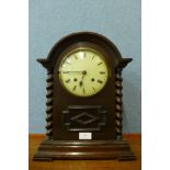 An early 20th Century German Winterhalder & Hofmeier oak bracket clock