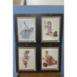 A set of four Gil Elvgren prints