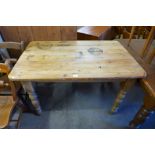 A pine farmhouse kitchen table