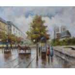 * Palsey, Parisian scene, oil on canvas, 50 x 60cms and M. Parker, Parisian scene, oil on canvas, 29