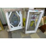 Two Victorian stained glass windows