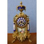 A 19th Century French gilt metal and Sevres style clock