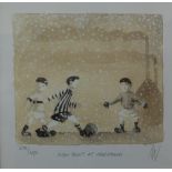 A pair of signed Mackenzie Thorpe limited edition prints, New Boots At Christmas and He's Coming
