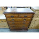 A Victorian Aesthetic Movement pitch pine chest of drawers