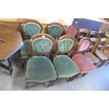 A set of six Victorian mahogany dining chairs