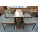 A G-Plan teak drop leaf dining table and four chairs