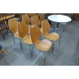 A set of six Danish Oivind Iversen City Model teak and metal chairs