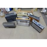 Six vintage radios