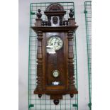 A 19th Century Gustav Becker walnut Vienna wall clock, retailed by Fattorini & Sons, Bradford