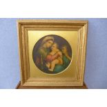 After Raphael, Madonna Della Sedia, oleograph, framed