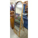 A bamboo cheval mirror