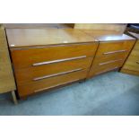 A pair of White & Newton teak chests of drawers