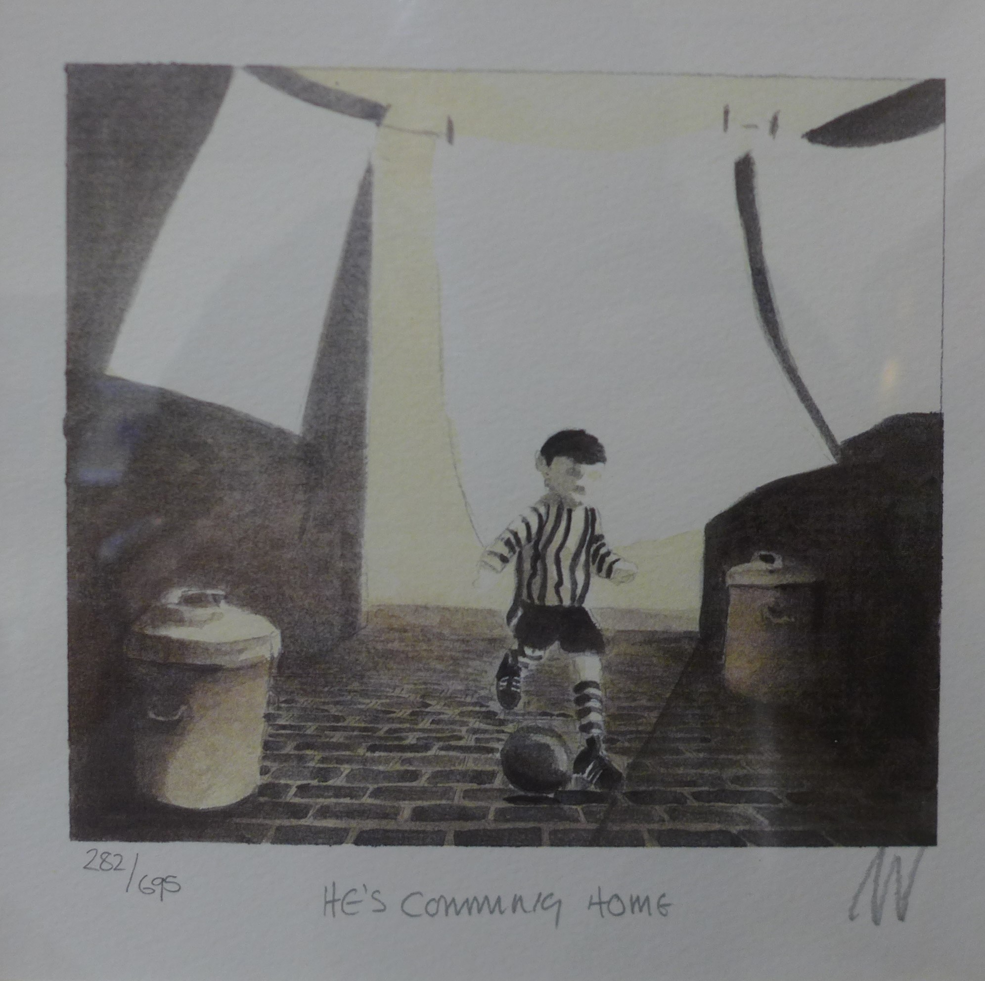 A pair of signed Mackenzie Thorpe limited edition prints, New Boots At Christmas and He's Coming - Image 2 of 3