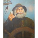 Kim Benson, portrait of an old fisherman, oil on canvas, 59 x 49cms, framed