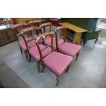 A set of six Victorian mahogany dining chairs