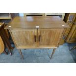 A small teak two door side cabinet