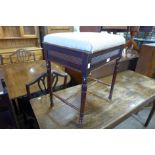 An Edward VII mahogany piano stool