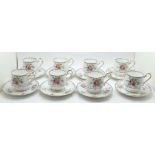 A Royal Albert Petit Point Chintz pattern demitasse cups and saucers