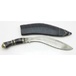 An Indian kukri with scabbard