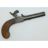 An English percussion pocket pistol, Smith, London, c.1830's, (with receipt dated 1973 from a