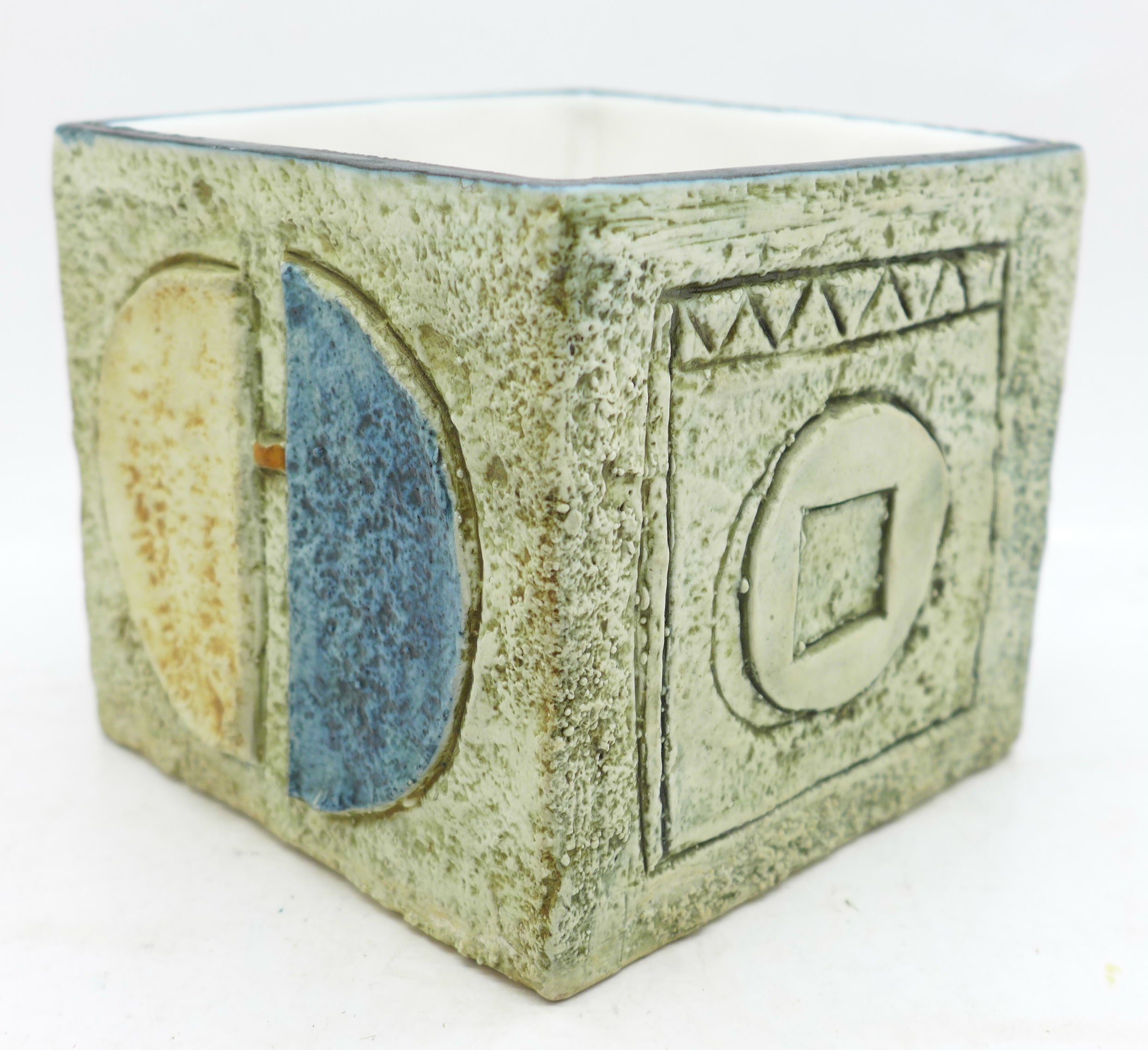 A square Troika vase, PB backstamp