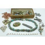 A collection of vintage costume jewellery