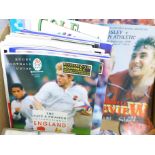 Football, cricket, golf and rugby union items, includes programmes, tickets, autographed prints (