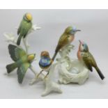 Three German bird figure groups